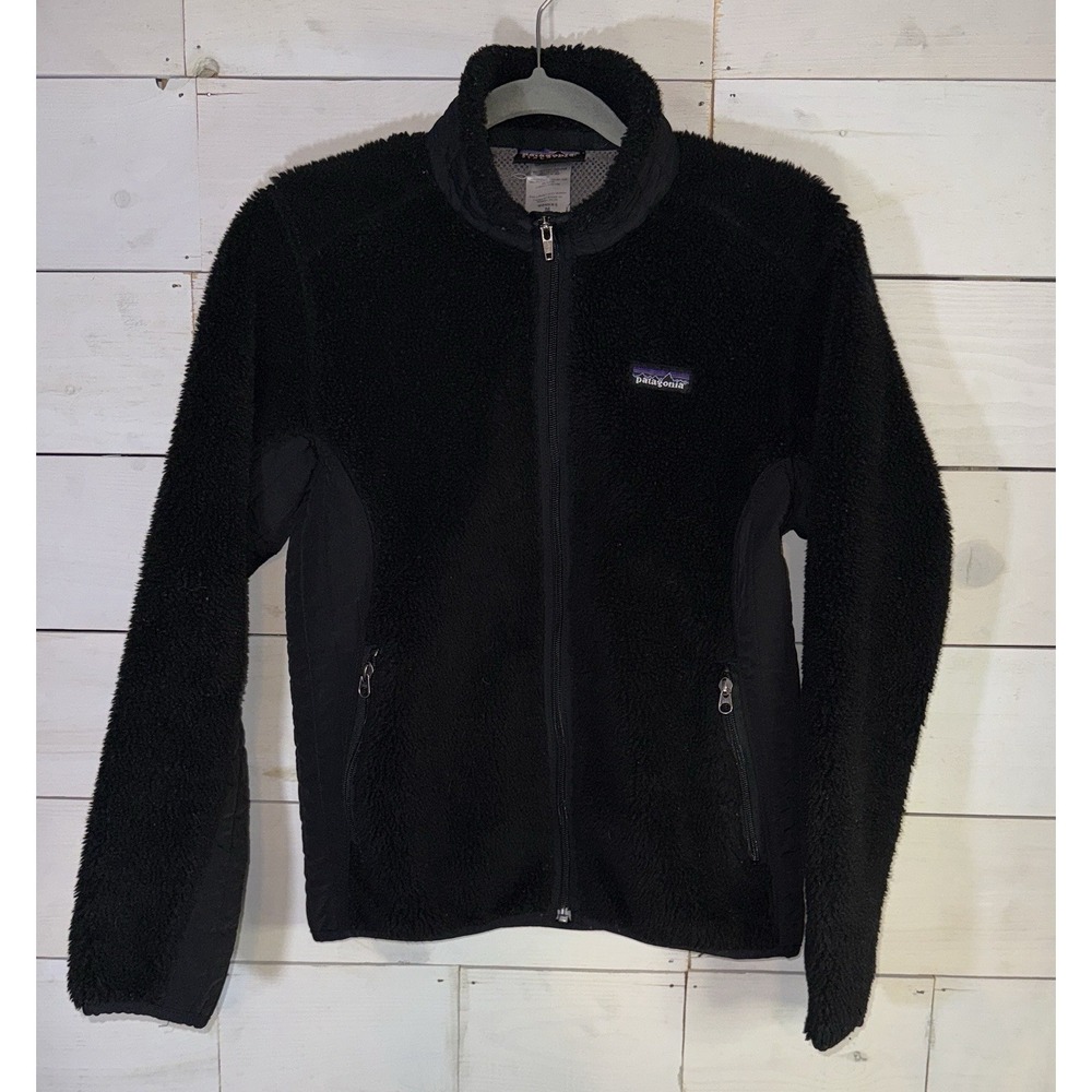 PATAGONIA SYNCHILLA Womens Cabin Cozy Core Black Fleece Jacket size medium